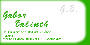 gabor balinth business card