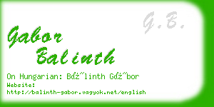 gabor balinth business card